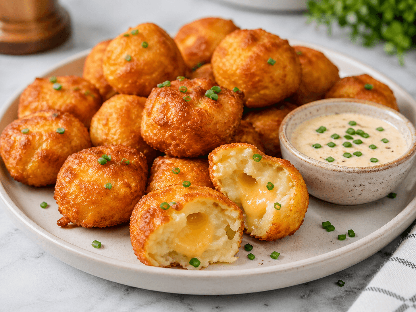 Cheesy Mashed Potato Puff Bites Recipe