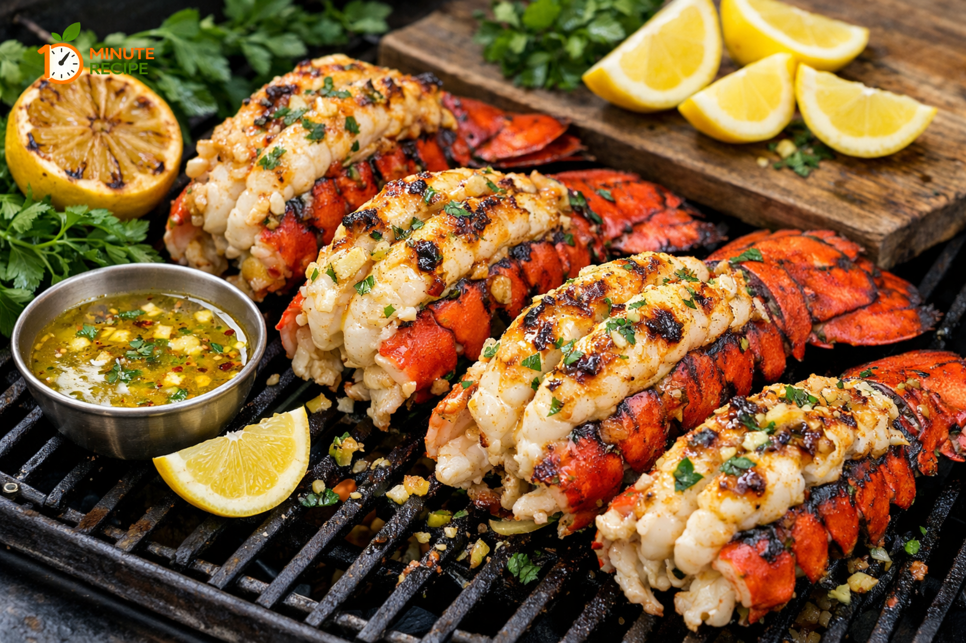 BBQ Lobster Tails with Garlic Lemon Butter — Easy Grilled Lobster Recipe