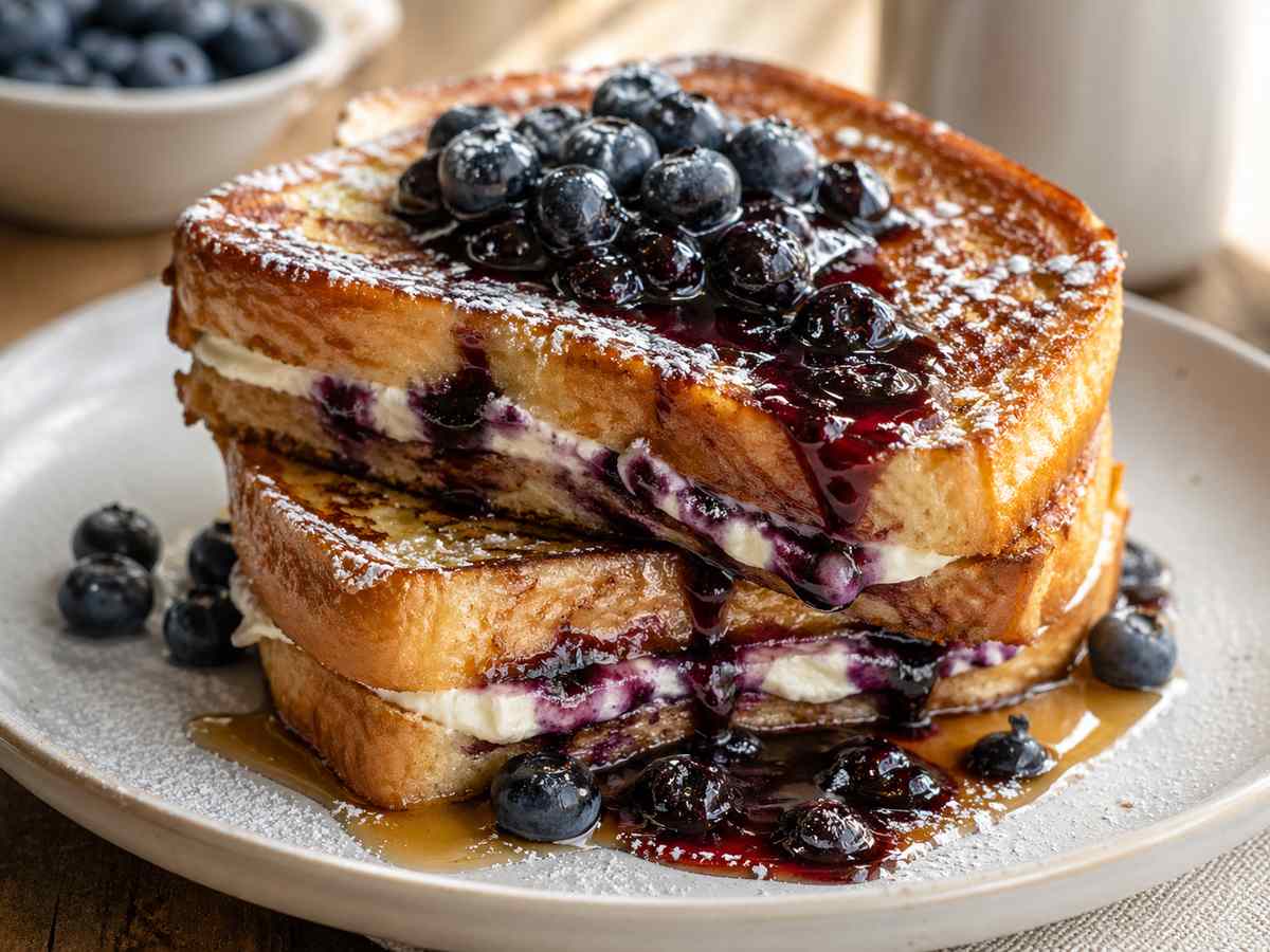 Blueberry Cheesecake Stuffed French Toast Recipe